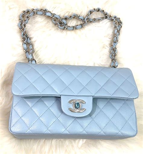 chanel bag peach|baby blue Chanel bag.